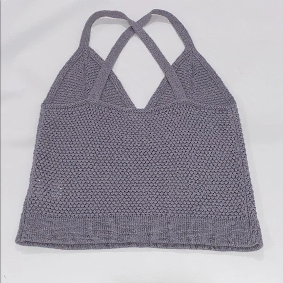 Cleo + Wolf Women's Sweater Knit Tank Cross Straps On Back Light Purple Size M - Picture 9 of 15